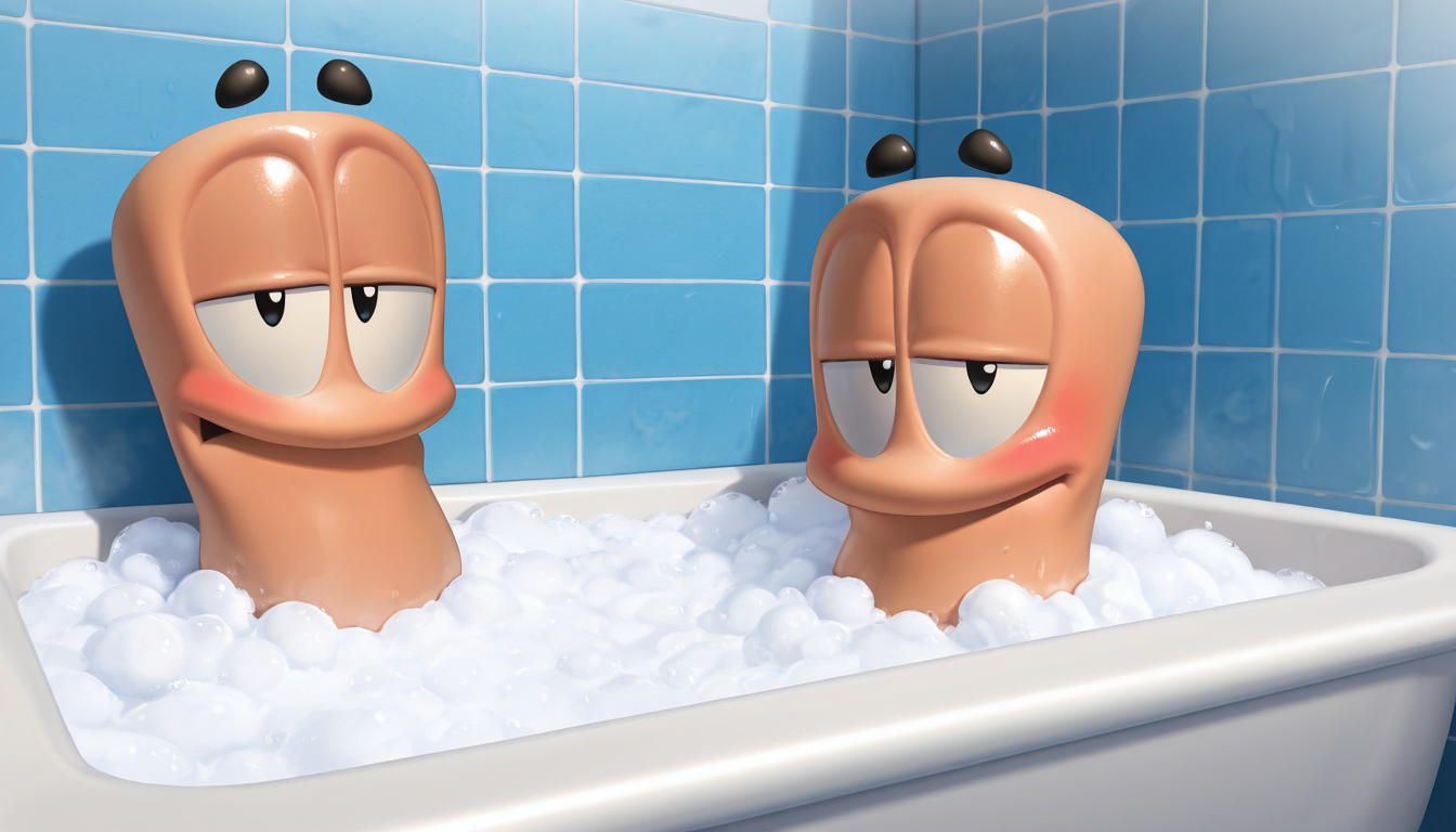 2 worms 1 tub