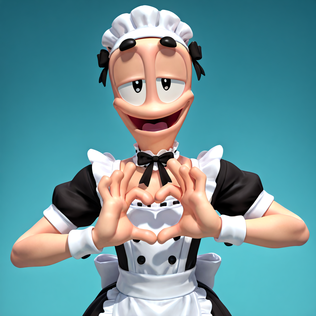 male maid heart gesture