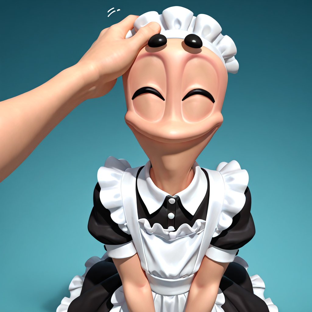 male maid head pat