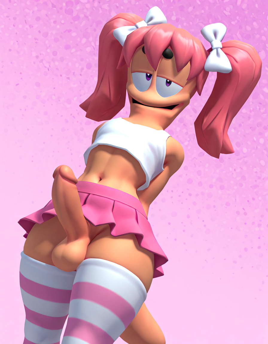 pink twintails femboy