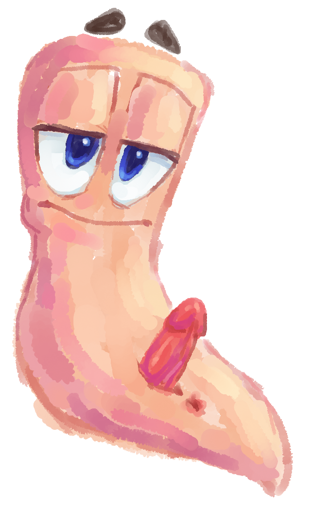 mouse doodle of male worm with boner