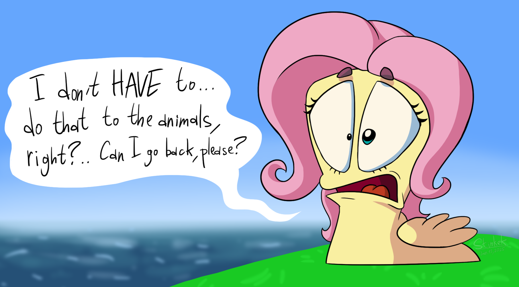 Fluttershy as a worm