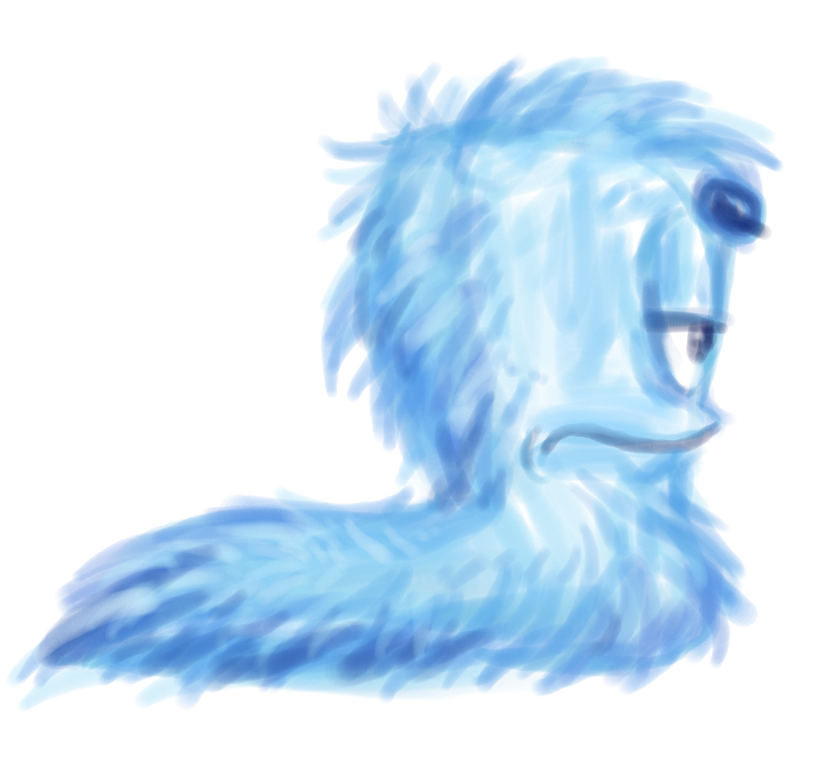 worm with blue fur