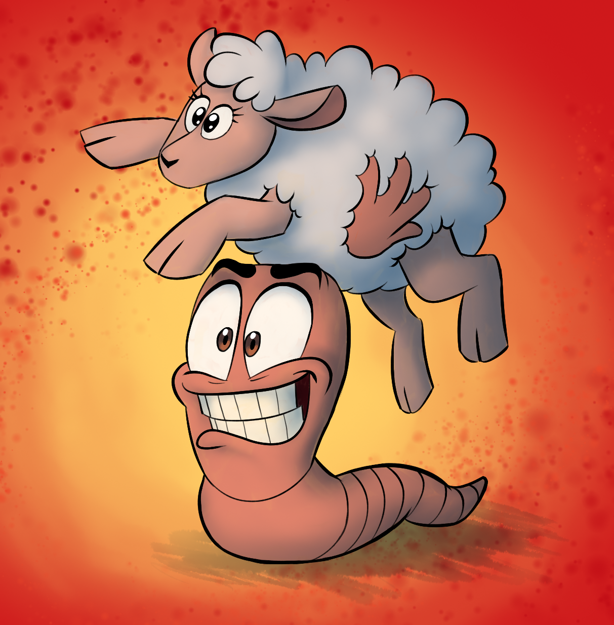 male worm holding sheep