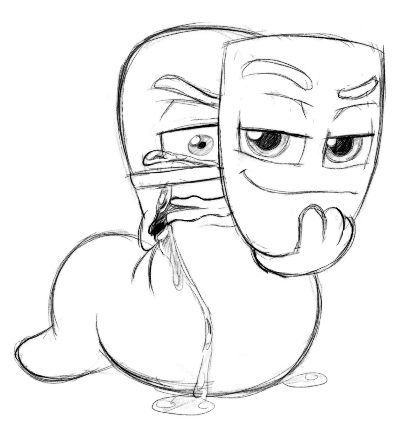 Rumble male worm crying behind smug mask