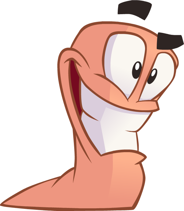 male worm in experimental style with gradient shading