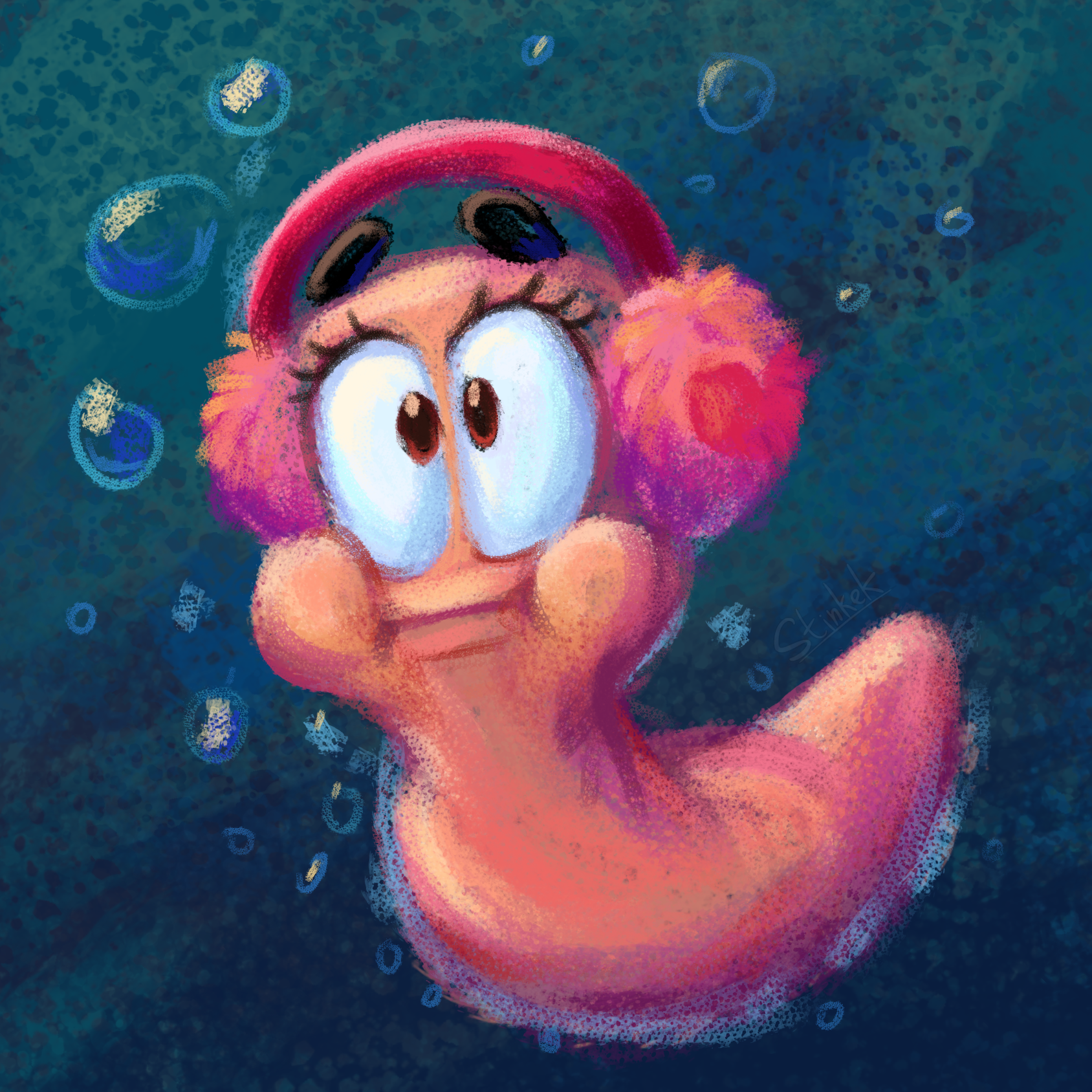 female worm underwater